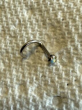 Sterling Silver Opal Nose Screw